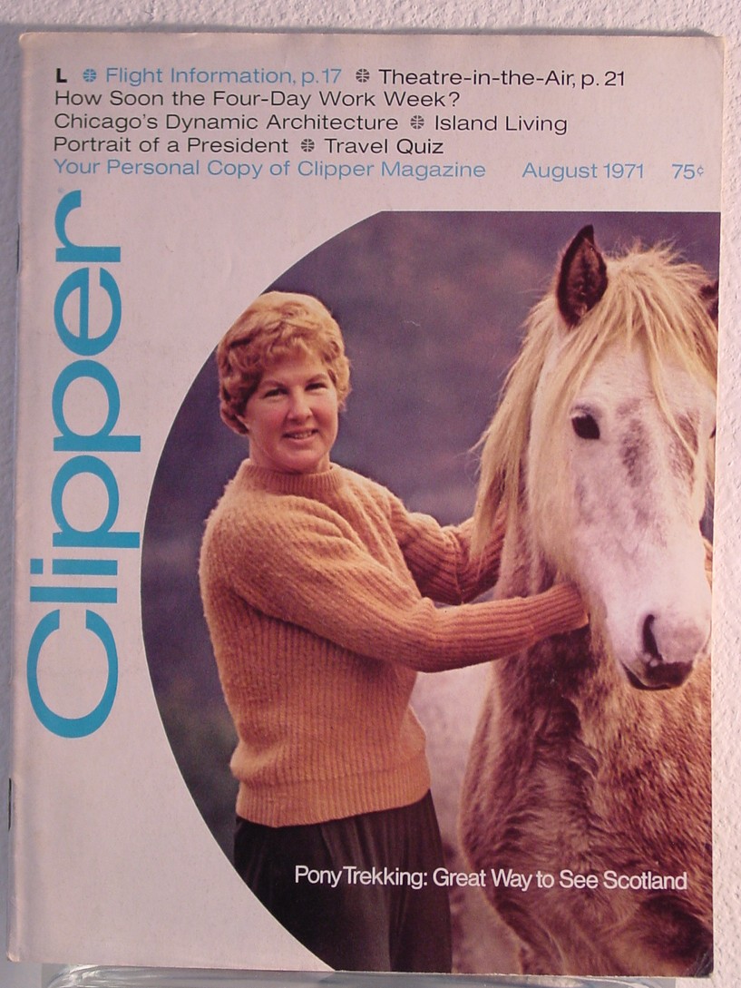 1971 August, Clipper in-flight Magazine with a cover story on Scottland.